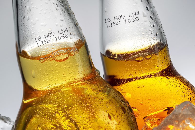 Batch coding on glass bottles