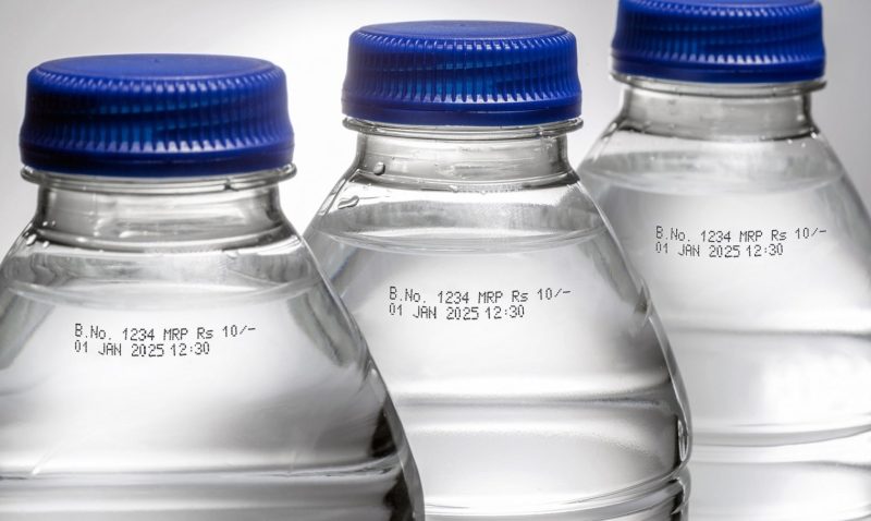 High contrast laser marked batch code on product packaging High contrast laser marked batch code on product packaging