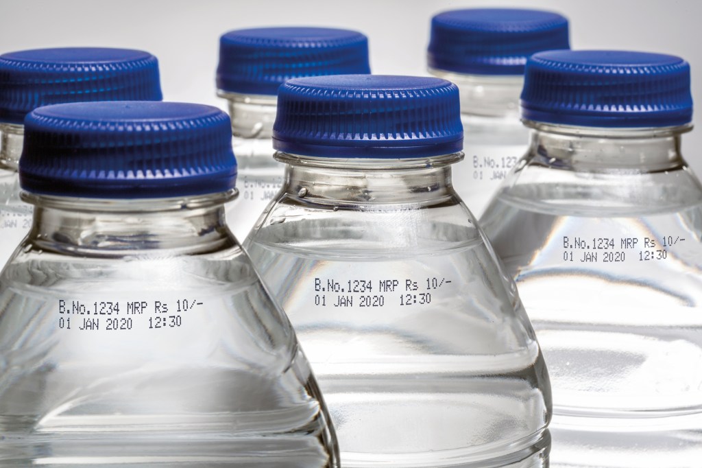 Inkjet Batch Code Printing on Plastic Bottles