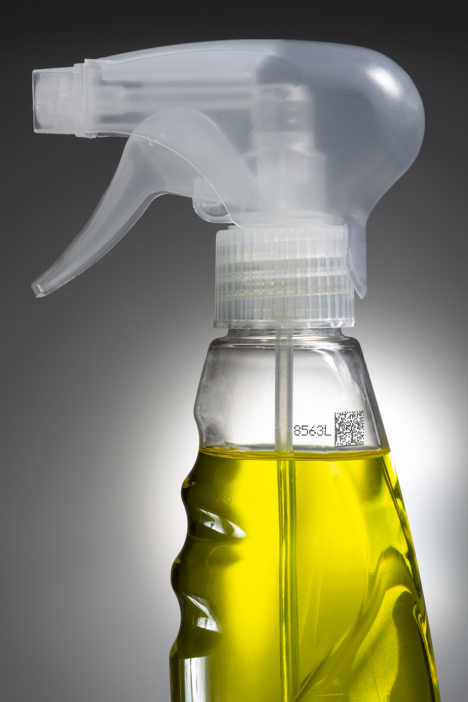 Cleaning spray bottle with 2D codes